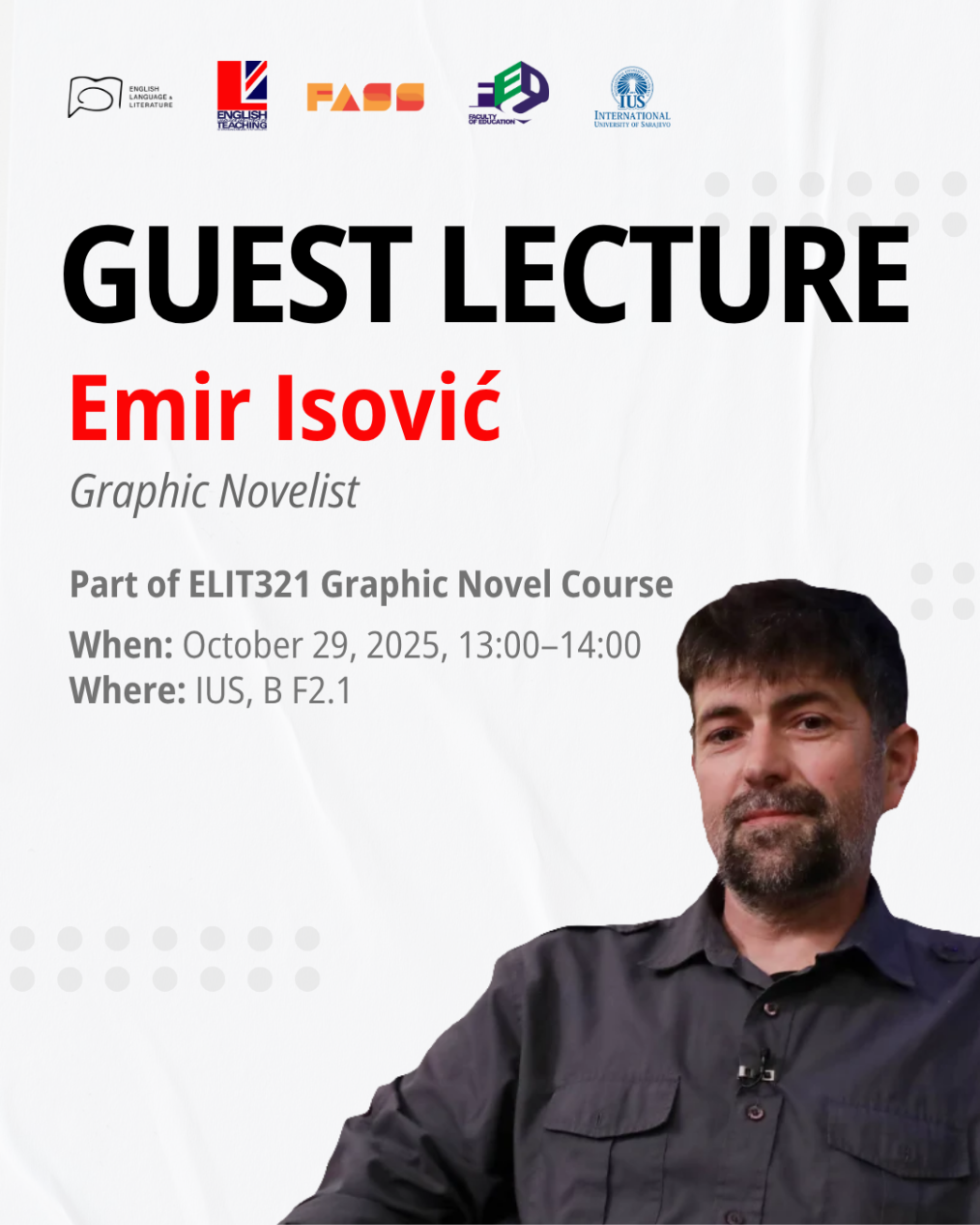 Guest Lecture: Emir Isović – The Art of Graphic Storytelling