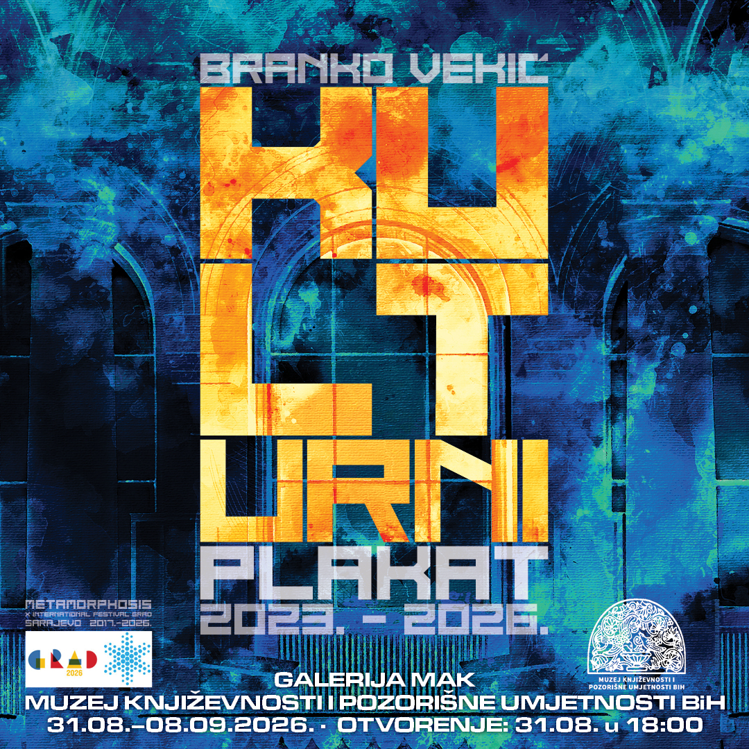 The exhibition “Branko Vekić – Kulturni Plakat 2025–2026: Metamorphosis”